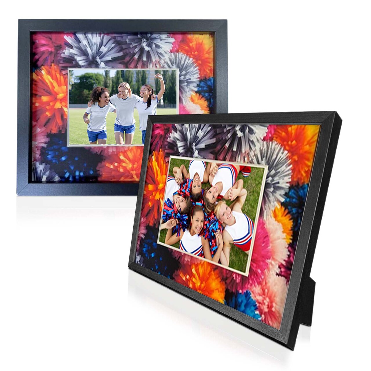 iFrame Commemorative Sports Athletics Frames I Fits 5x7 Photograph, Real Wood Black Finish, Desktop, Table Or Wall Mount I Shatterproof Plexiglass I Made in the USA